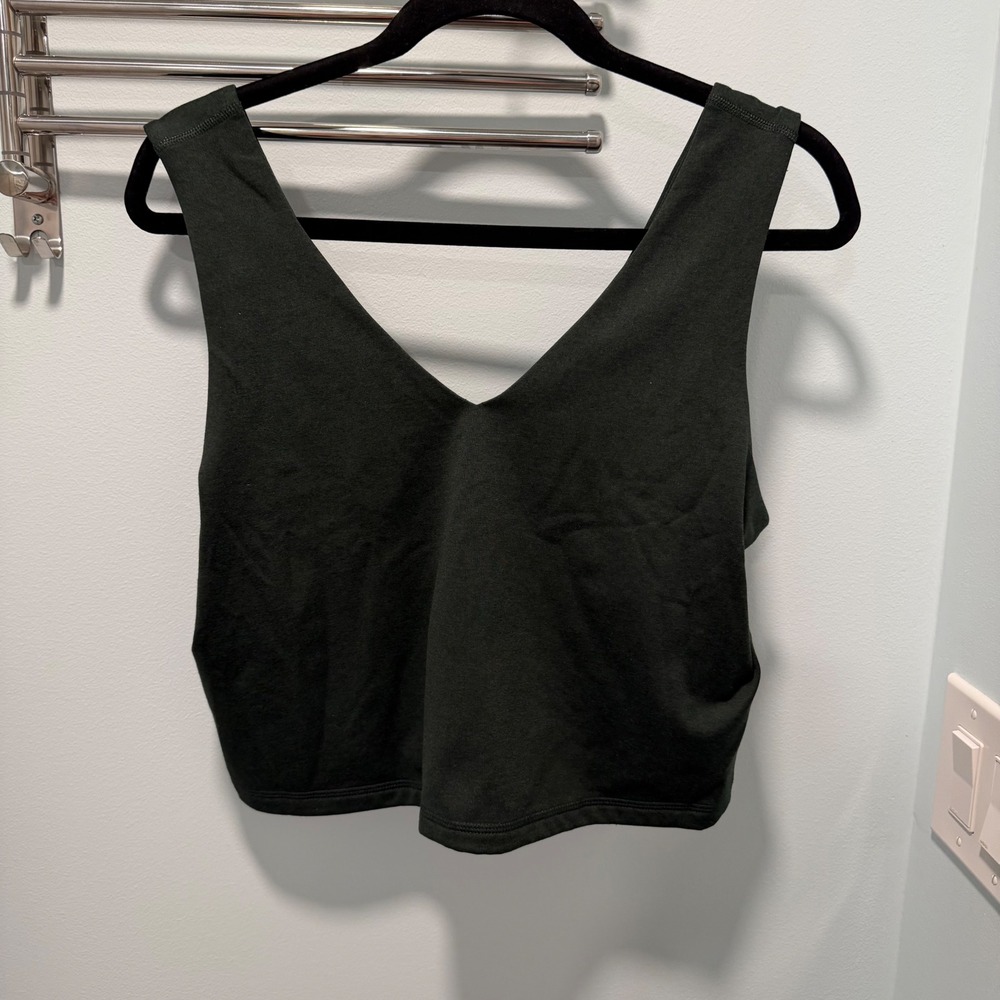 Old Navy CloudComfy Cropped Tank Top‎ Dark Green XL Athleisure Gym Workout